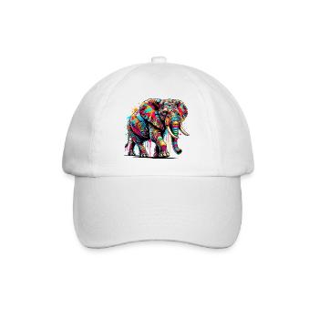 Elefant - Baseballkappe - Weiß/Weiß - Vorne
