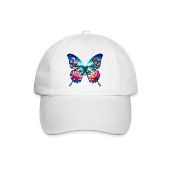 Papillon, fleurs de lotus, fleur, étang, lac zen - Casquette classique - blanc/blanc - Devant