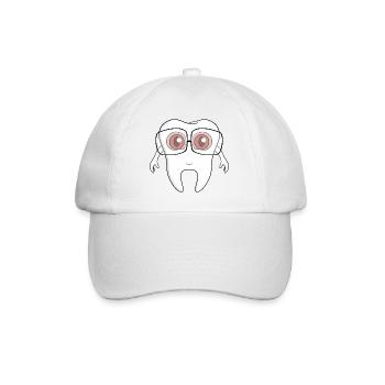 Une adorable dent portant des lunettes - Casquette classique - blanc/blanc - Devant