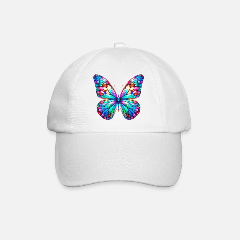 Schmetterling - Baseballkappe - Weiß/Weiß