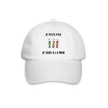 I CAN'T I AM AT THE SEA - Baseball Cap - white/white - Front