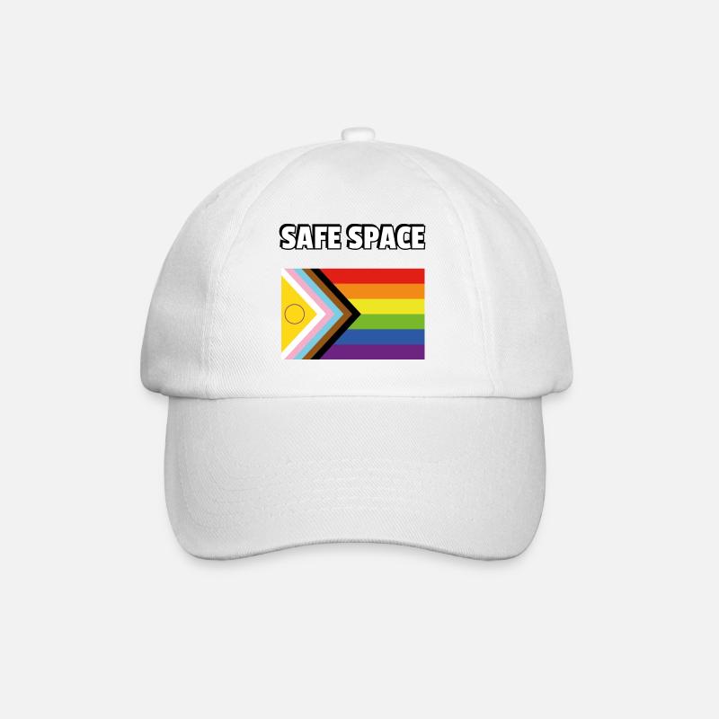 SAFE SPACE Drapeau de progrès de la fierté inclusive - Casquette classique - blanc/blanc