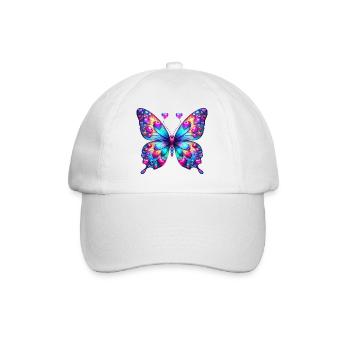 Schmetterling Herz Herzen Herzen Herz - Baseballkappe - Weiß/Weiß - Vorne