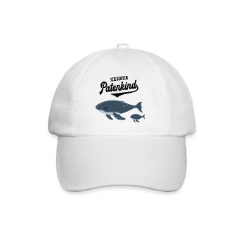 Patenkind Patenschaft Wal Motiv Pate Patensohn - Baseballkappe - Weiß/Weiß - Vorne