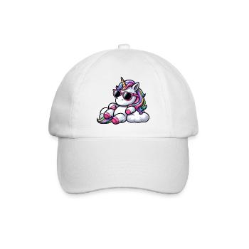 Cool Unicorn Sunglasses Chill Clouds Sky - Baseball Cap - white/white - Front
