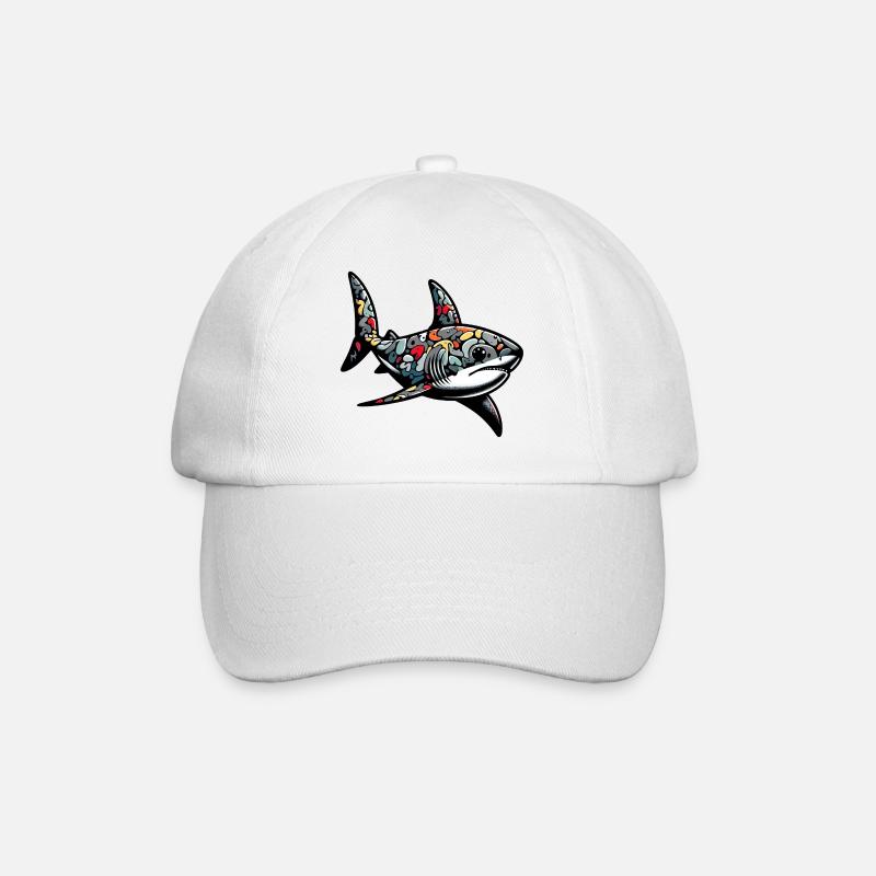 Hai - Baseballkappe - Weiß/Weiß