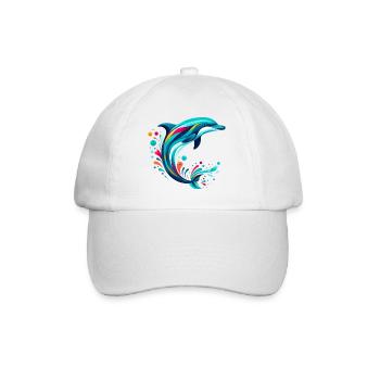 Delfin - Baseballkappe - Weiß/Weiß - Vorne