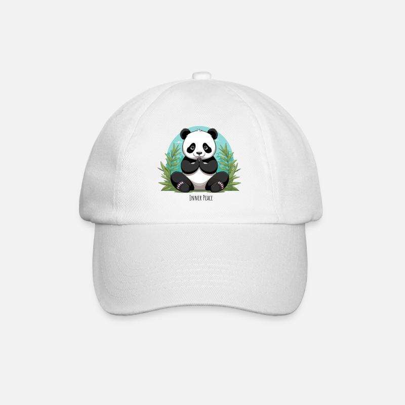 Inner Peace – Meditating Panda - Baseball Cap - white/white