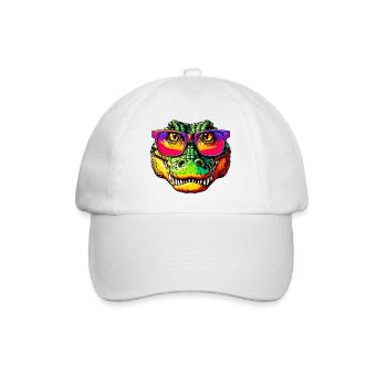 Crocodile avec lunettes de soleil - Casquette classique - blanc/blanc - Devant
