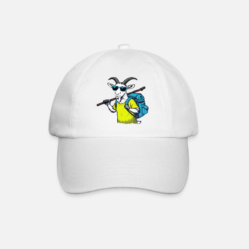 Bergziege mit Rucksack - Baseballkappe - Weiß/Weiß