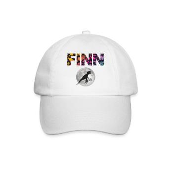 FINN - Beau prénom de garçon avec dinosaure - Casquette classique - blanc/blanc - Devant