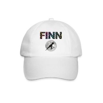 FINN - Beau prénom de garçon avec dinosaure - Casquette classique - blanc/blanc - Devant