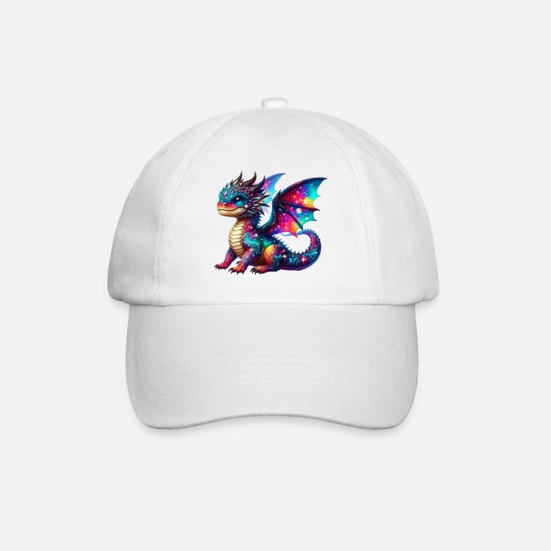 Drache - Baseballkappe - Weiß/Weiß