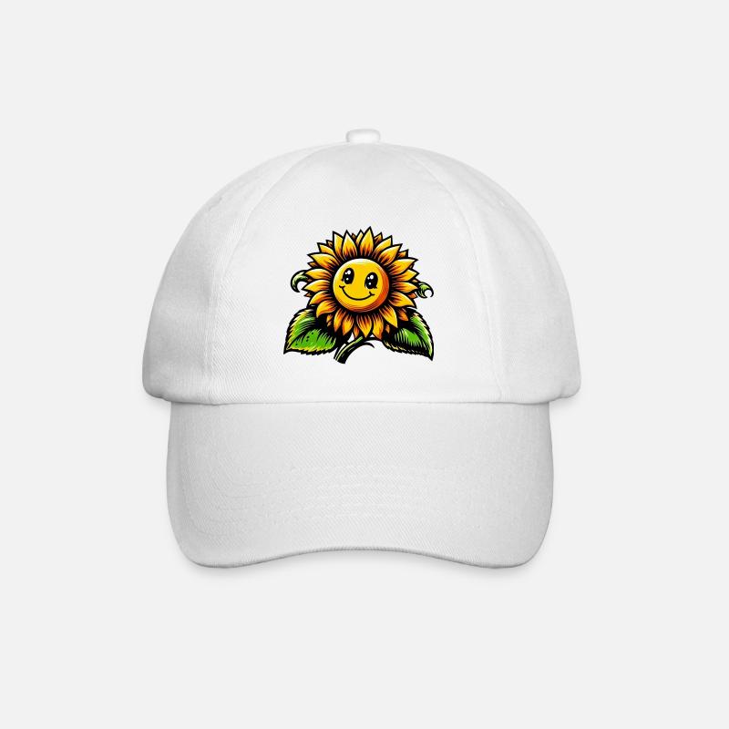 Sonnenblume - Baseballkappe - Weiß/Weiß