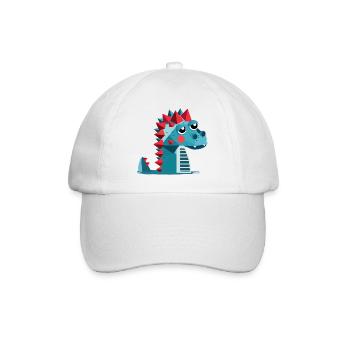 A Dino – Playful and Colorful Illustration - Baseball Cap - white/white - Front