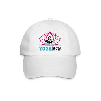 Yoga is a super power - Baseball Cap - white/white - Front