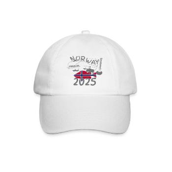 Norway 2025 Redfish with Mountains and Moose Fishing - Baseball Cap - white/white - Front