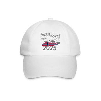 Norway 2025 Loach with Mountains Moose Fishing - Baseball Cap - white/white - Front