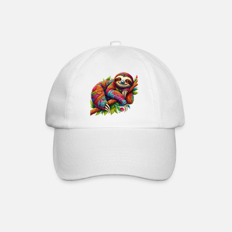 Faultier - Baseballkappe - Weiß/Weiß