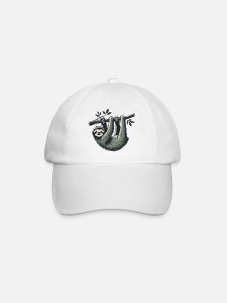 Faultier - Baseballkappe - Weiß/Weiß