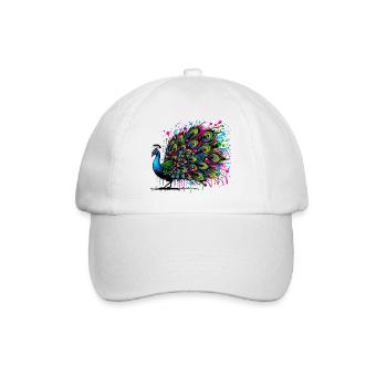 Pfau - Baseballkappe - Weiß/Weiß - Vorne
