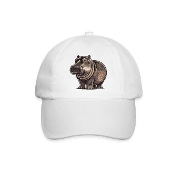 Hippopotamus - Baseball Cap - white/white - Front