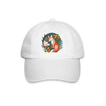 Renard aux fleurs et fruits tropicaux - Casquette classique - blanc/blanc - Devant