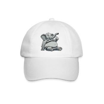 Elephant in bikini - Baseball Cap - white/white - Front