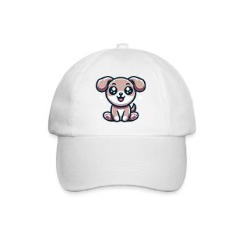 Niedlicher Hund - Baseballkappe - Weiß/Weiß - Vorne