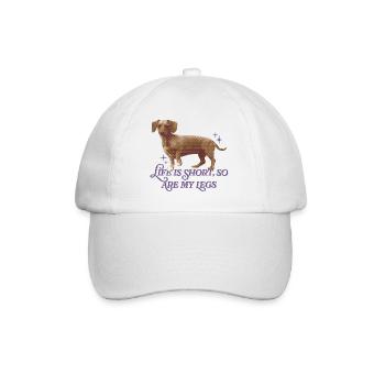 Humour teckel – Pattes courtes, grand cœur - Casquette classique - blanc/blanc - Devant