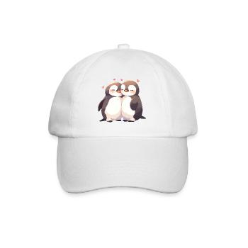 Pingouin Coeur Amour Mignon Câlin Pingouin Amour - Casquette classique - blanc/blanc - Devant