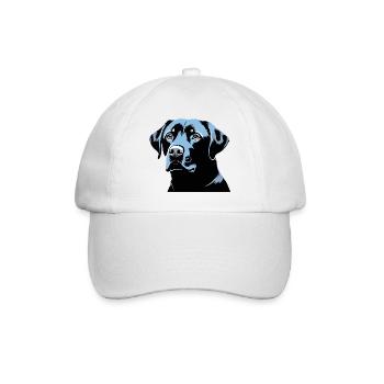 Labrador Retriever Kopf - Pet Dog Sticker - Baseballkappe - Weiß/Weiß - Vorne