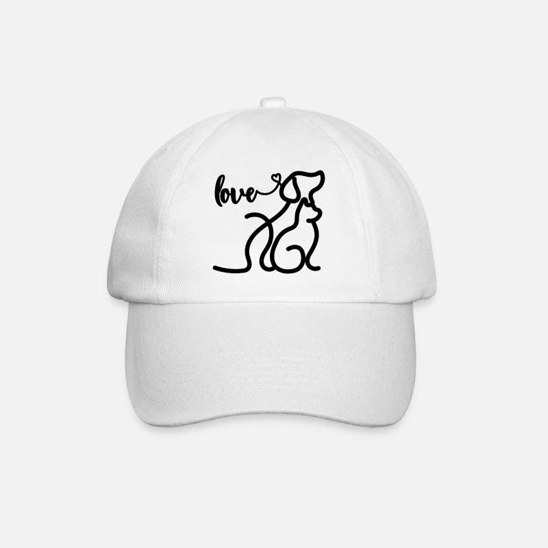 Hund, Katze Liebe. - Baseballkappe - Weiß/Weiß