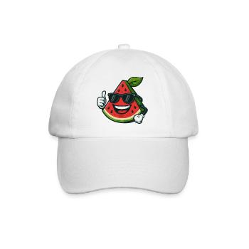 Erfrischende Wassermelone Sommerfrucht Cool Daumen - Baseballkappe - Weiß/Weiß - Vorne