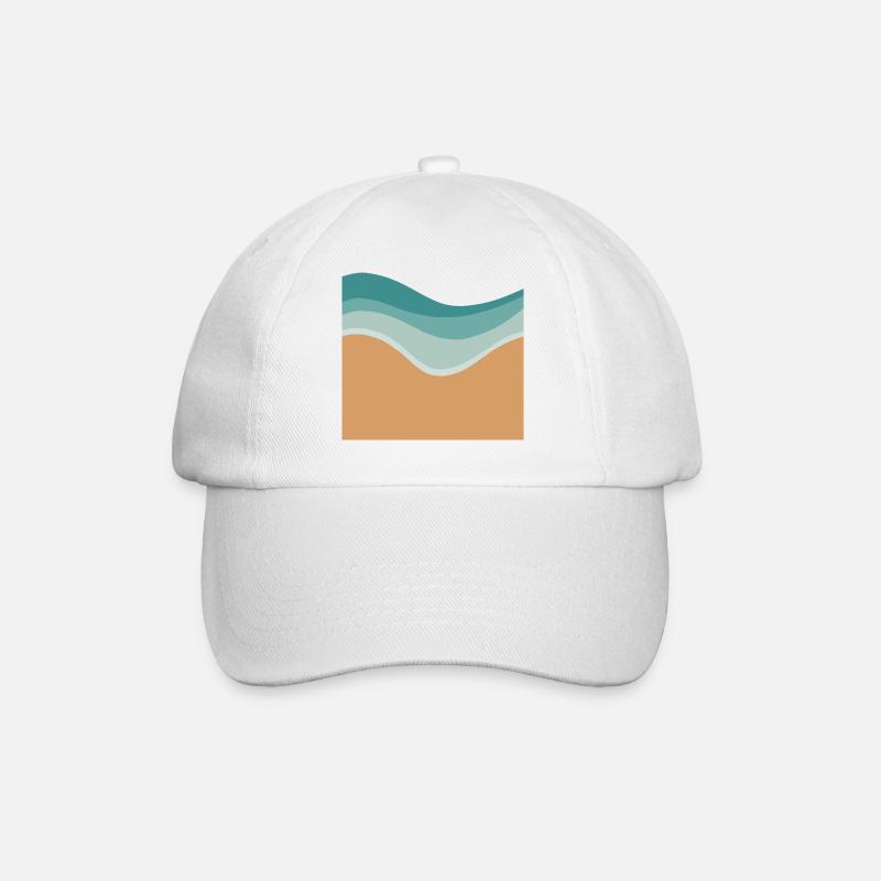 Minimaler Strand - Baseballkappe - Weiß/Weiß