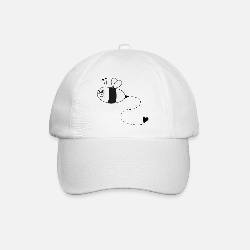 Biene mit Herz - Baseballkappe - Weiß/Weiß