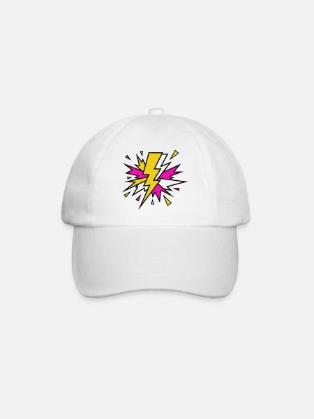 Yellow Beam Neon Explosion - Baseball Cap - white/white