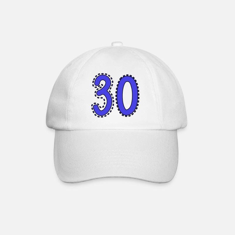 30. 30 ANS. 30e ANNIVERSAIRE. ANNIVERSAIRE 30 ANS. - Casquette classique - blanc/blanc