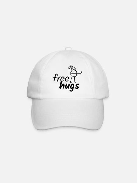 Free Hugs - Baseballkappe - Weiß/Weiß