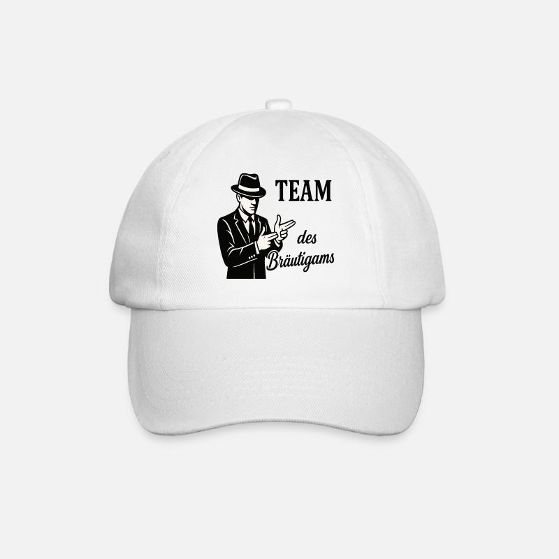 Team des Bräutigams Logo Tee - Baseballkappe - Weiß/Weiß