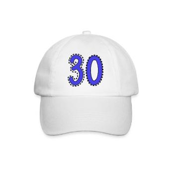 30. 30 ANS. 30e ANNIVERSAIRE. ANNIVERSAIRE 30 ANS. - Casquette classique - blanc/blanc - Devant