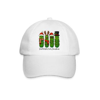 Funny Christmas Pickles Dill With It Design - Baseball Cap - white/white - Front