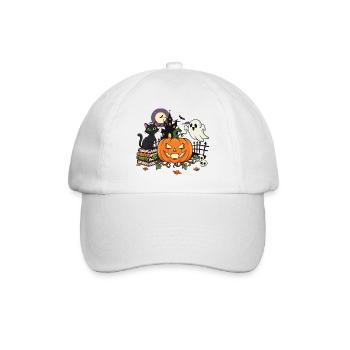 Halloween Pumpkin Ghost Creepy - Baseball Cap - white/white - Front
