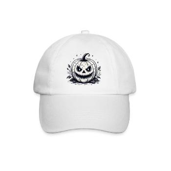 Retro-Monochromer Kürbis - Baseballkappe - Weiß/Weiß - Vorne