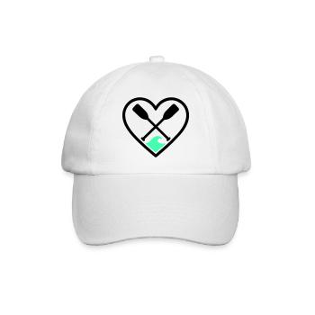 Canoe Kayak Heart Paddles Wave Sport Nature - Baseball Cap - white/white - Front