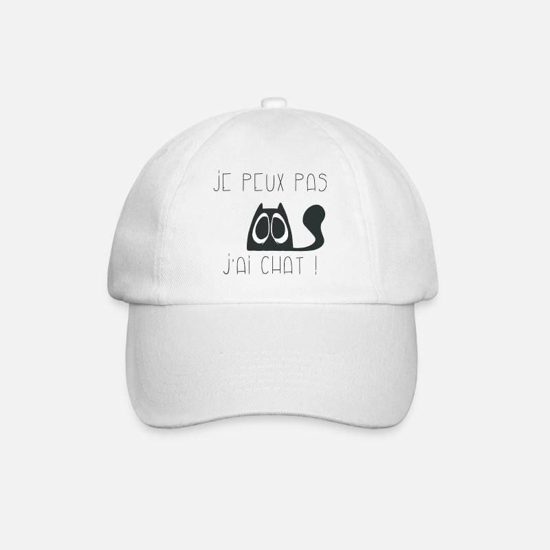 Je peux pas j'ai chat triste - Casquette classique - blanc/blanc