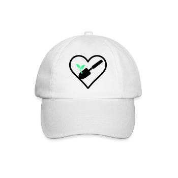 Gardening Heart – Grüne Leidenschaft - Baseballkappe - Weiß/Weiß - Vorne