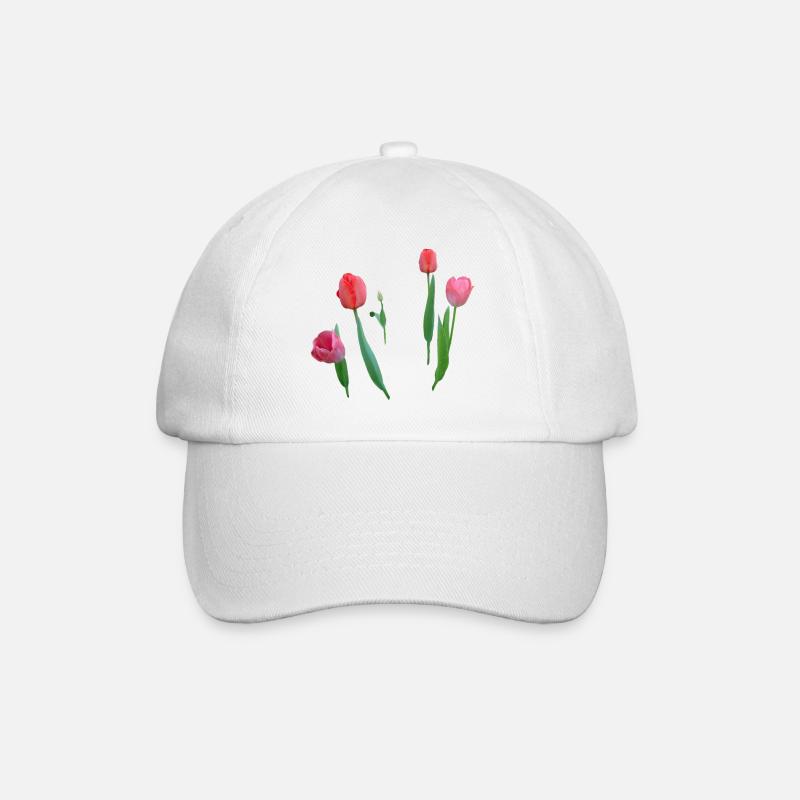 Tulips - Baseball Cap - white/white