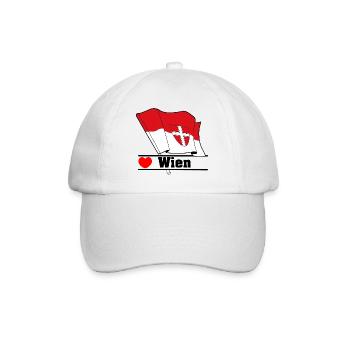 Wien Flag with Heart - Baseball Cap - white/white - Front