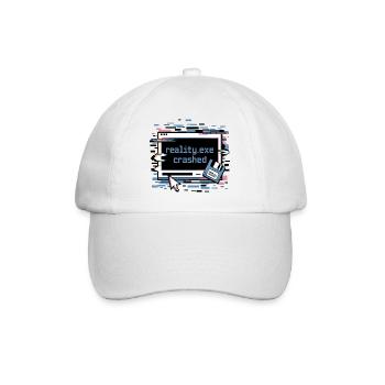 Reality.exe Crashed Retro Pixel Design - Baseballkappe - Weiß/Weiß - Vorne